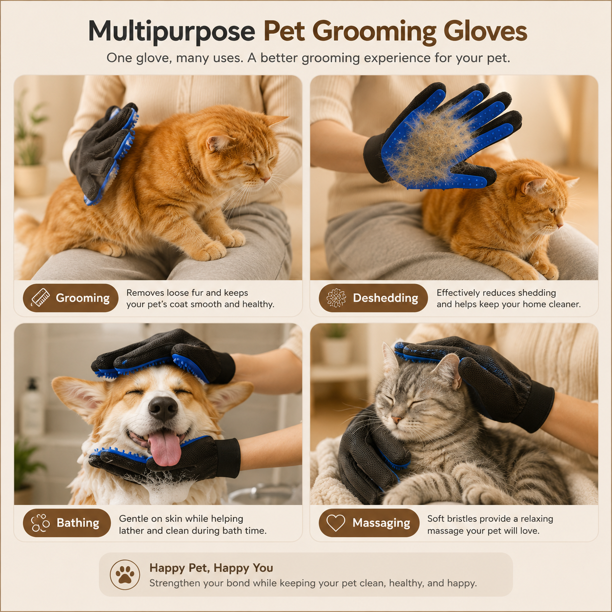 BalmPaw Silicone Grooming Glove